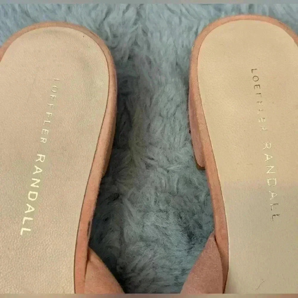 Loeffler Randall Size 7 Elsie Knotted Slide Sandal Blush Pink Suede Block Heel - Picture 7 of 13
